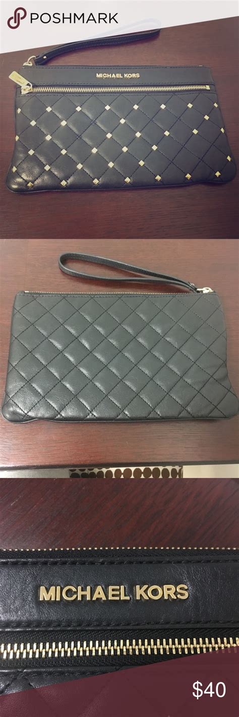 michael kors large travel wristlet|Michael Kors studded wristlet.